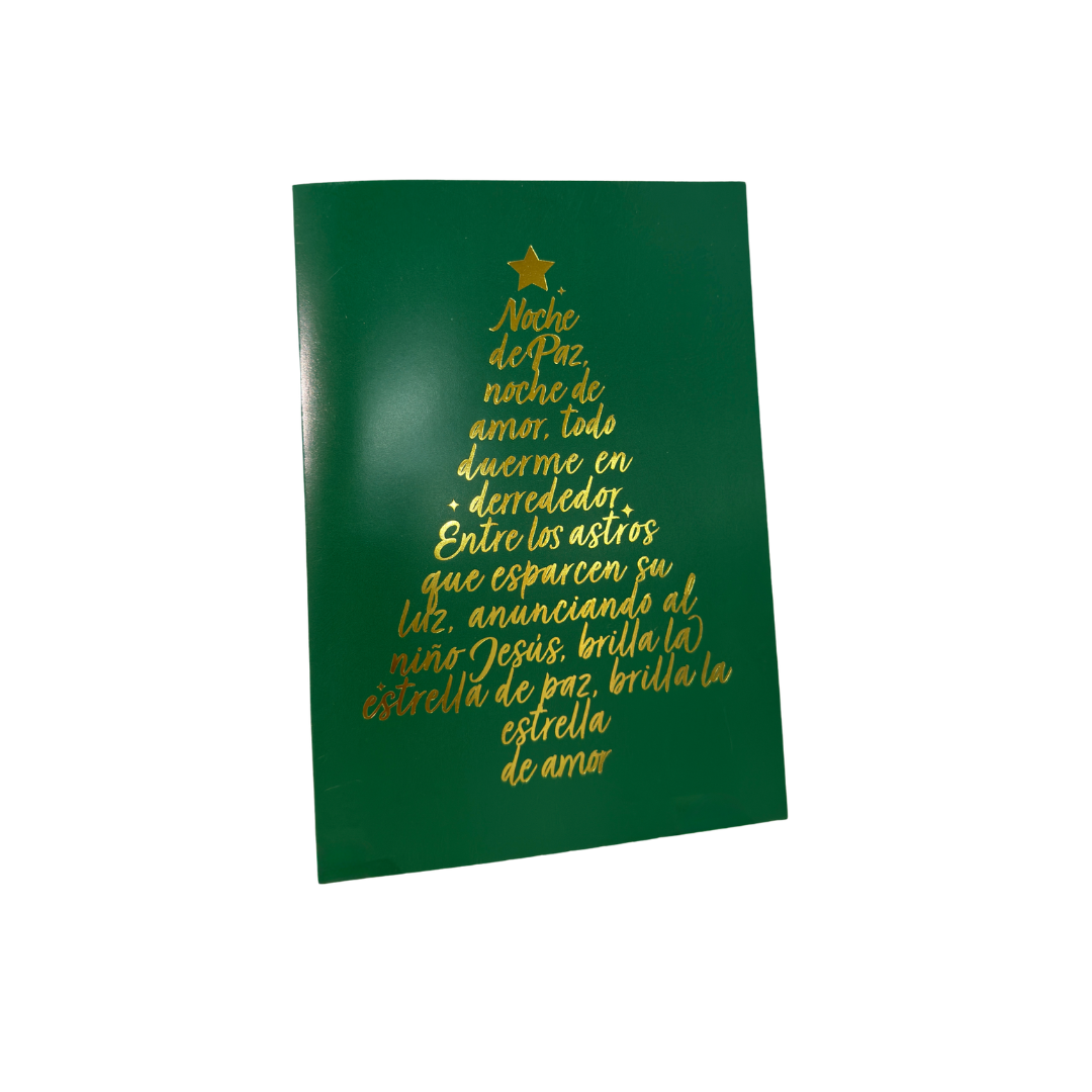 Tarjetas de Navidad No. 2601 - Pino Villancico Verde