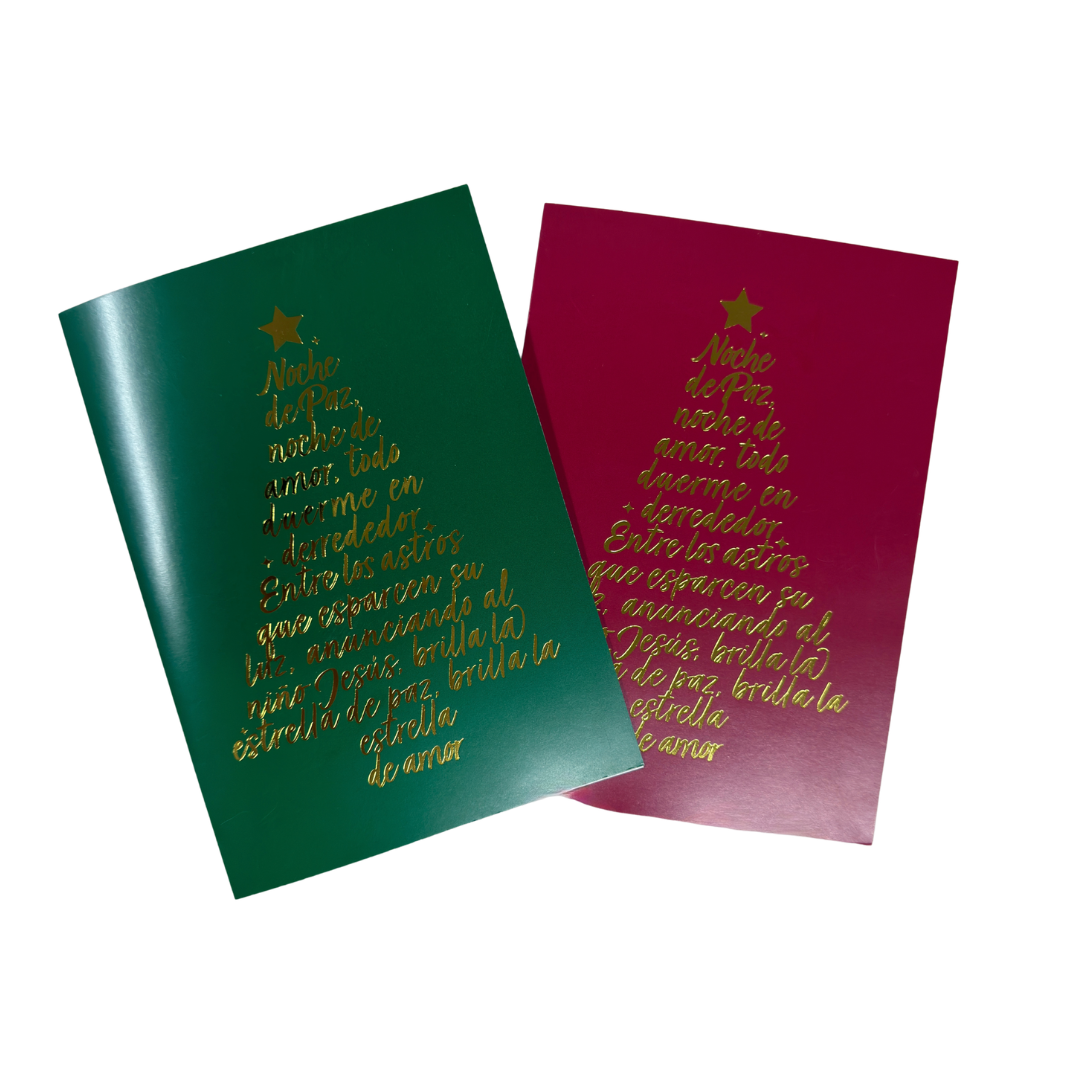 Tarjetas de Navidad No. 2602 - Pino Villancico Roja