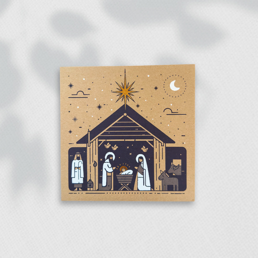 Tarjetas de Navidad No. 2502 - Pesebre Kraft