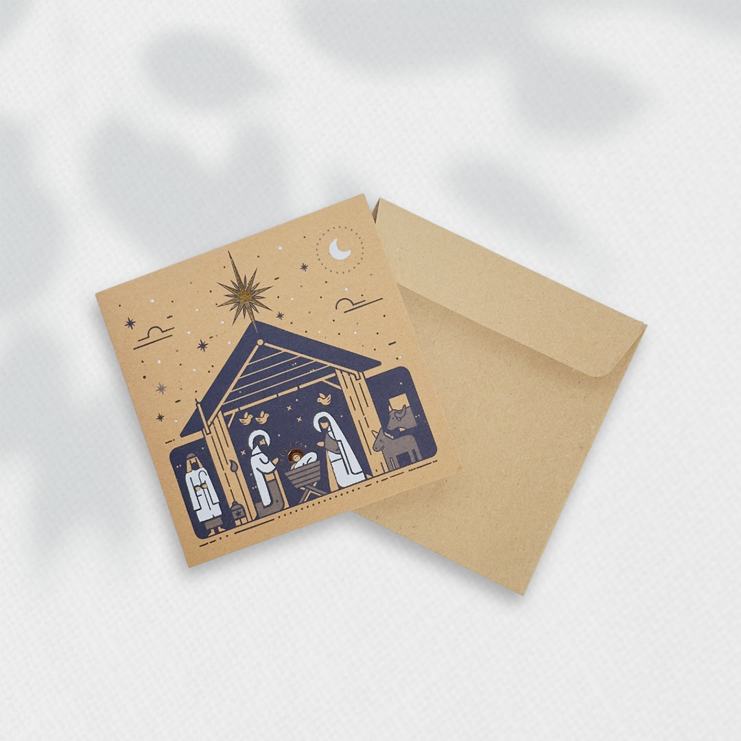 Tarjetas de Navidad No. 2502 - Pesebre Kraft