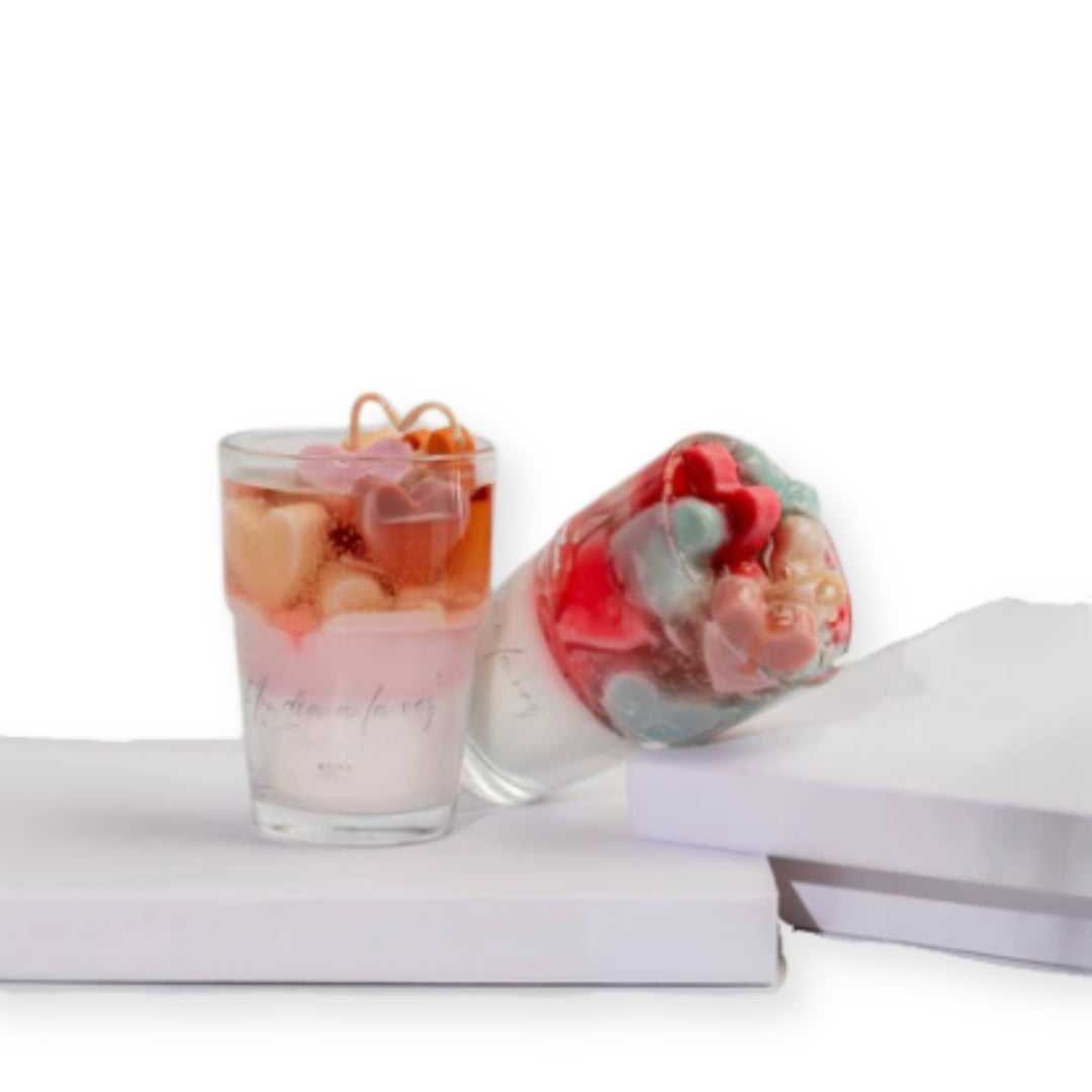 Vela en vidrio de Corazoncitos