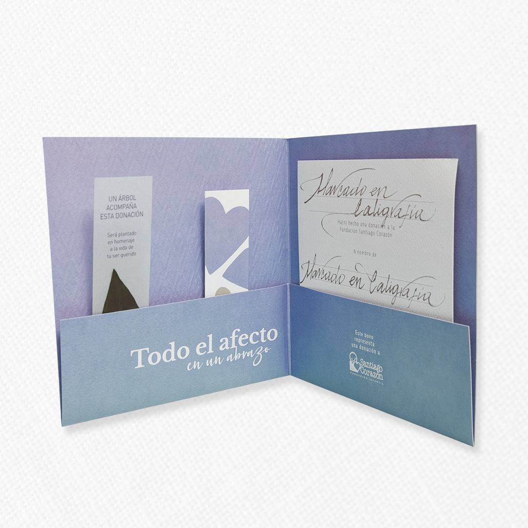 Bono de Pésame en bolsa de tela de organza con siembra de árbol
