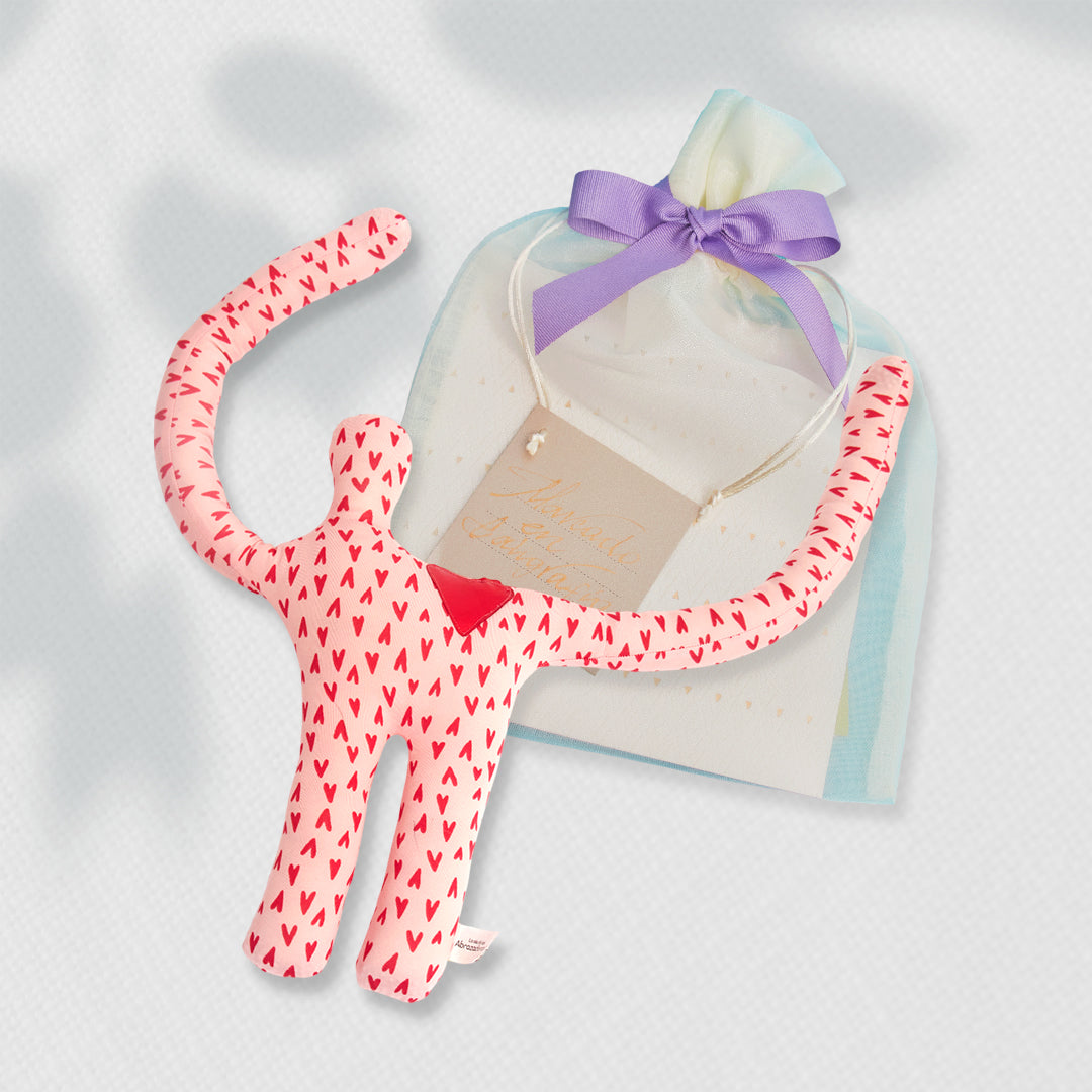 Bono de Pésame en bolsa de tela de organza y abrazador