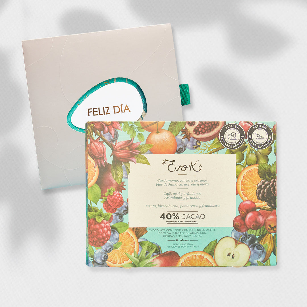 Bono de Toda Ocasión en sobre y kit Evok No. 2 Bombones rellenos de Chocolate