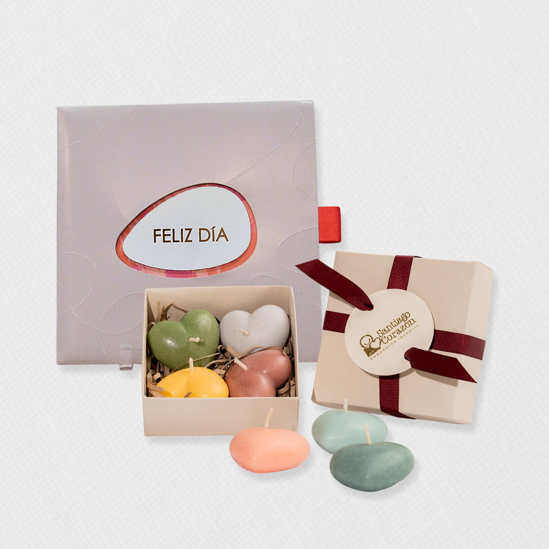 Bono de Toda Ocasión en sobre con Cajita de 4 velas de corazón