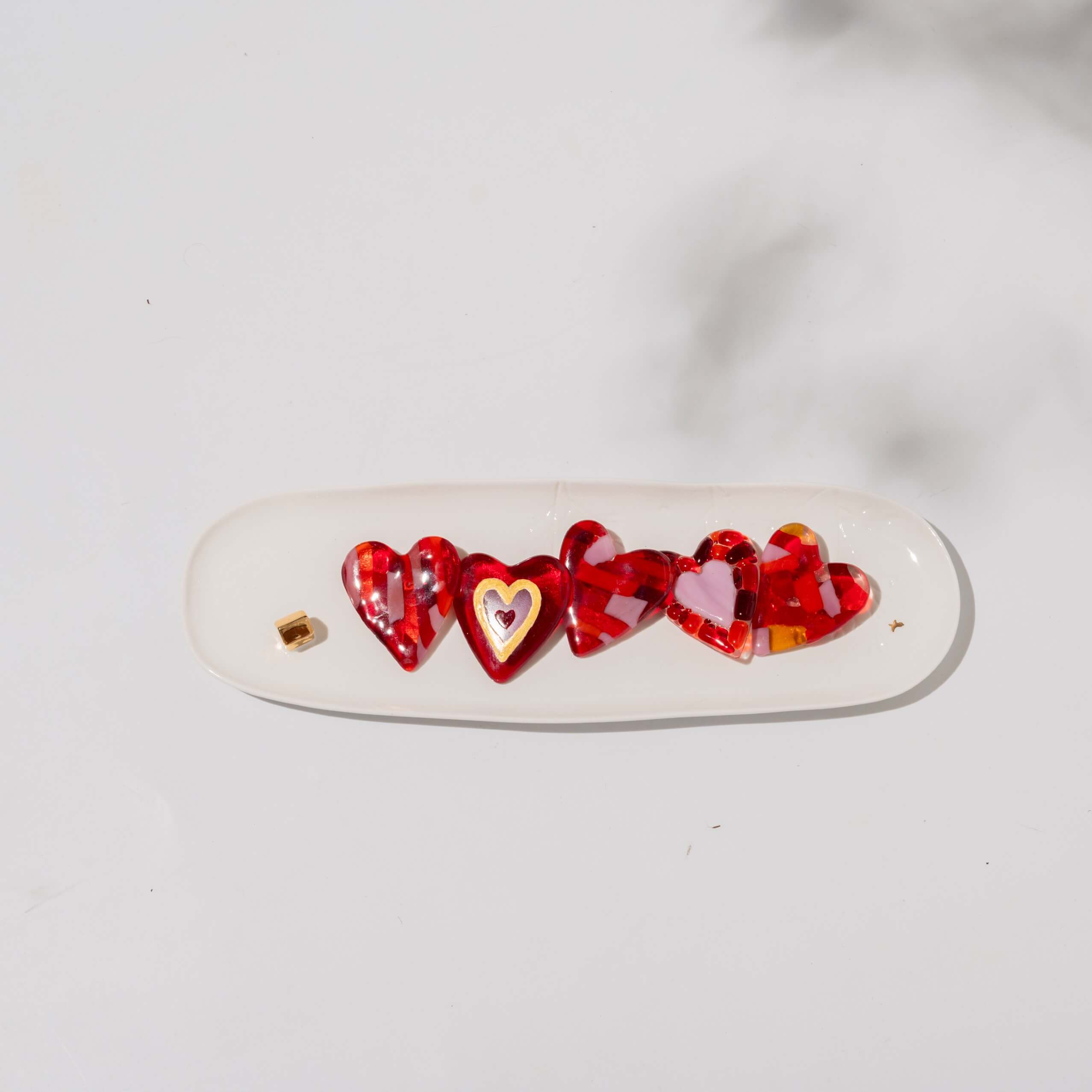 Corazón pin de vidrio