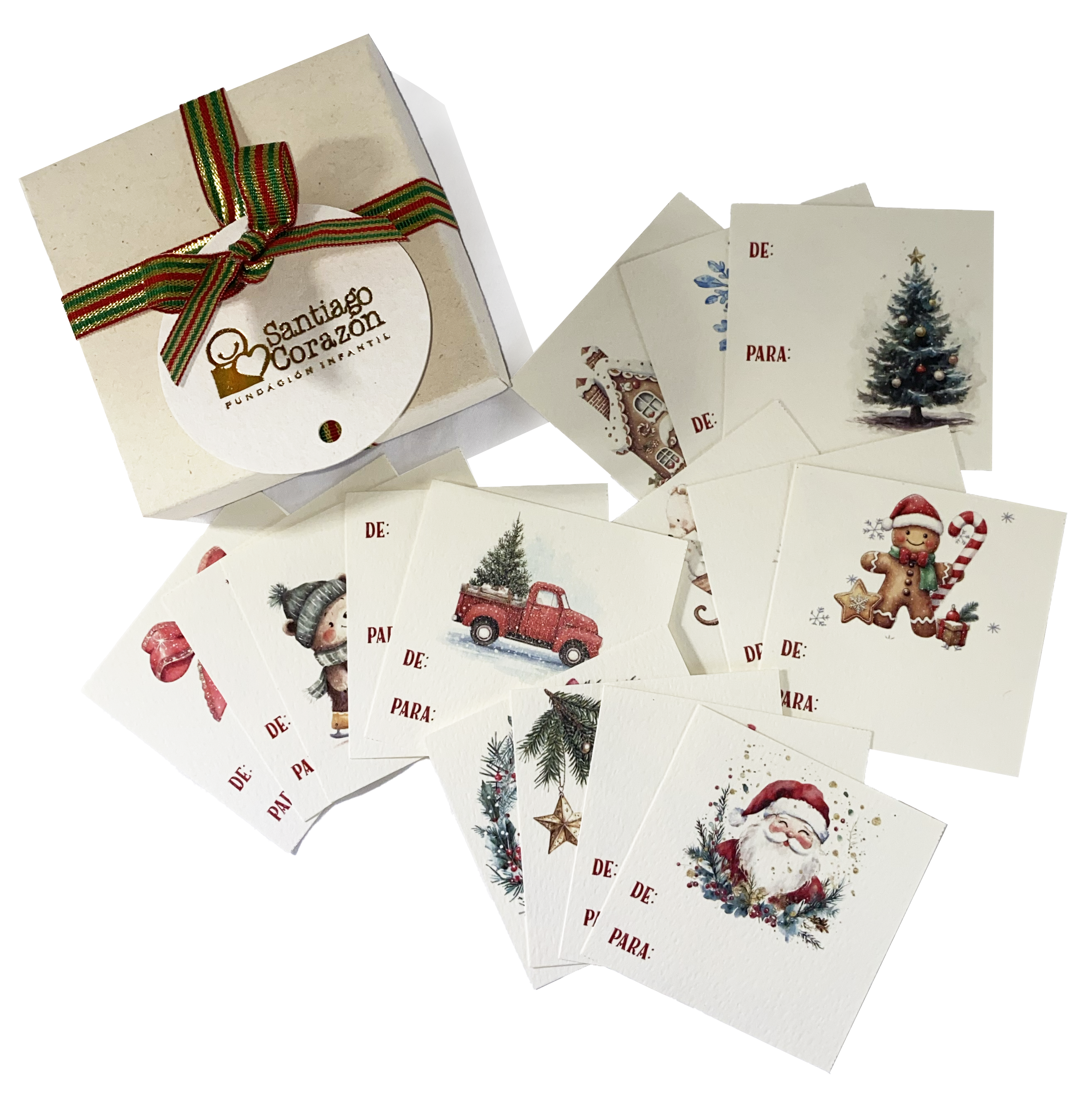 Caja con tarjetas para regalo - Cascanueces x 15 unidades