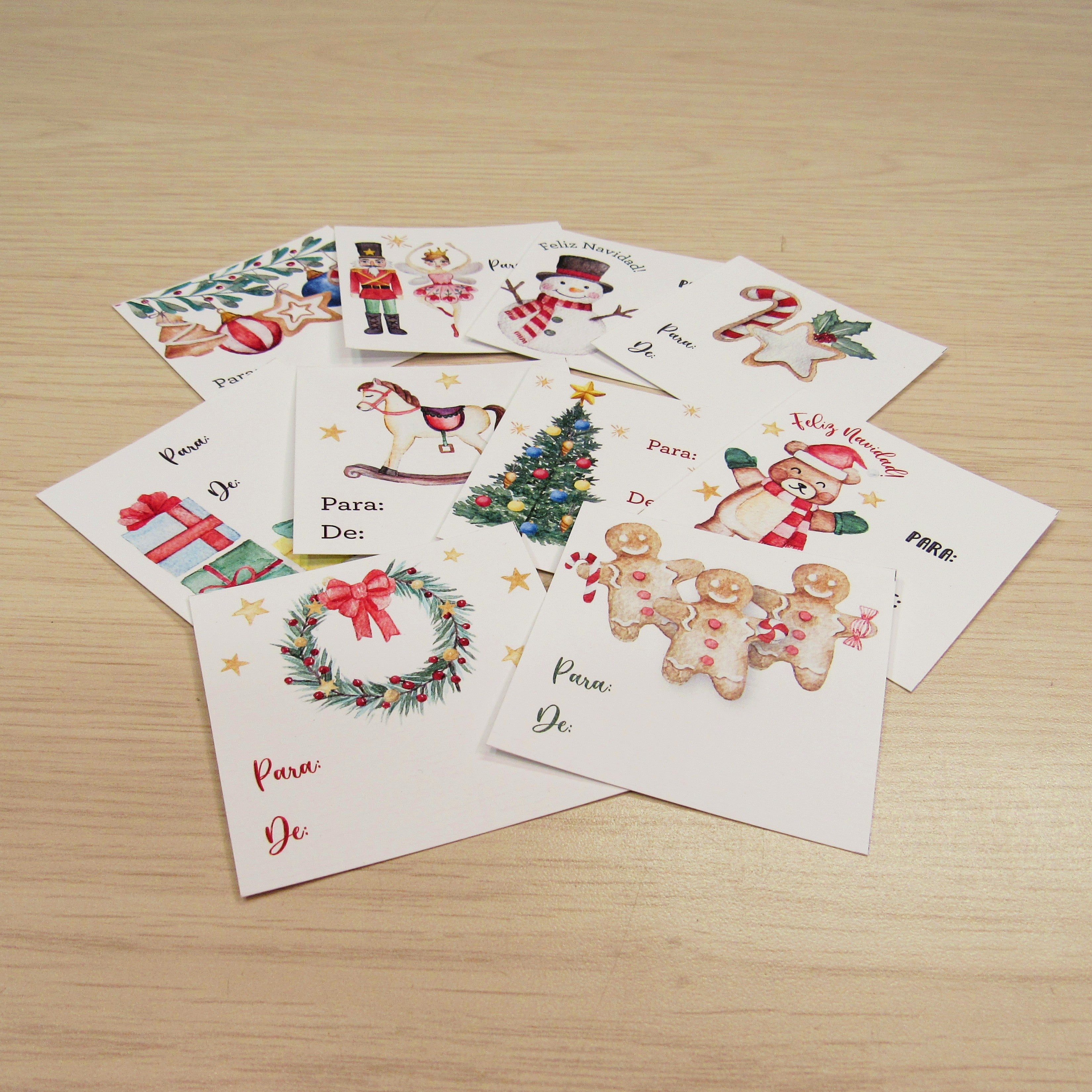 Caja con tarjetas para regalo - Cascanueces x 15 unidades