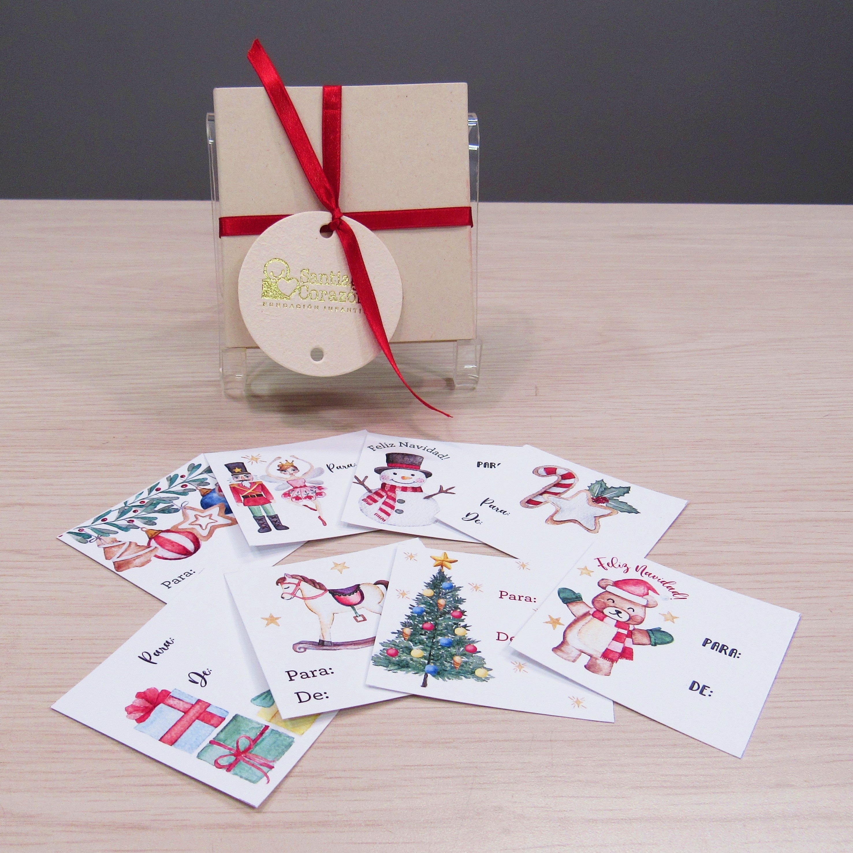 Caja con tarjetas para regalo - Cascanueces x 15 unidades