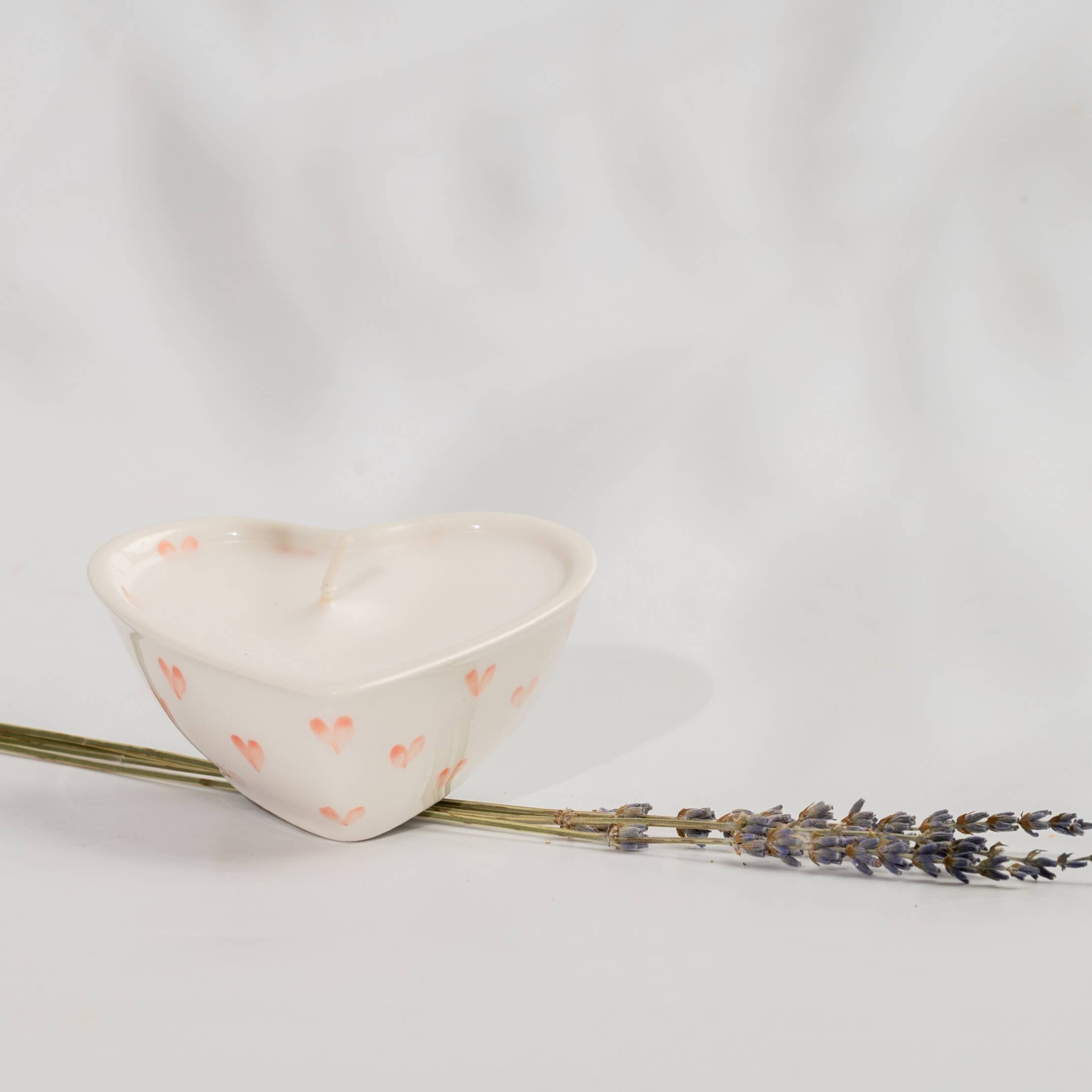 Vela Cerámica de Corazón