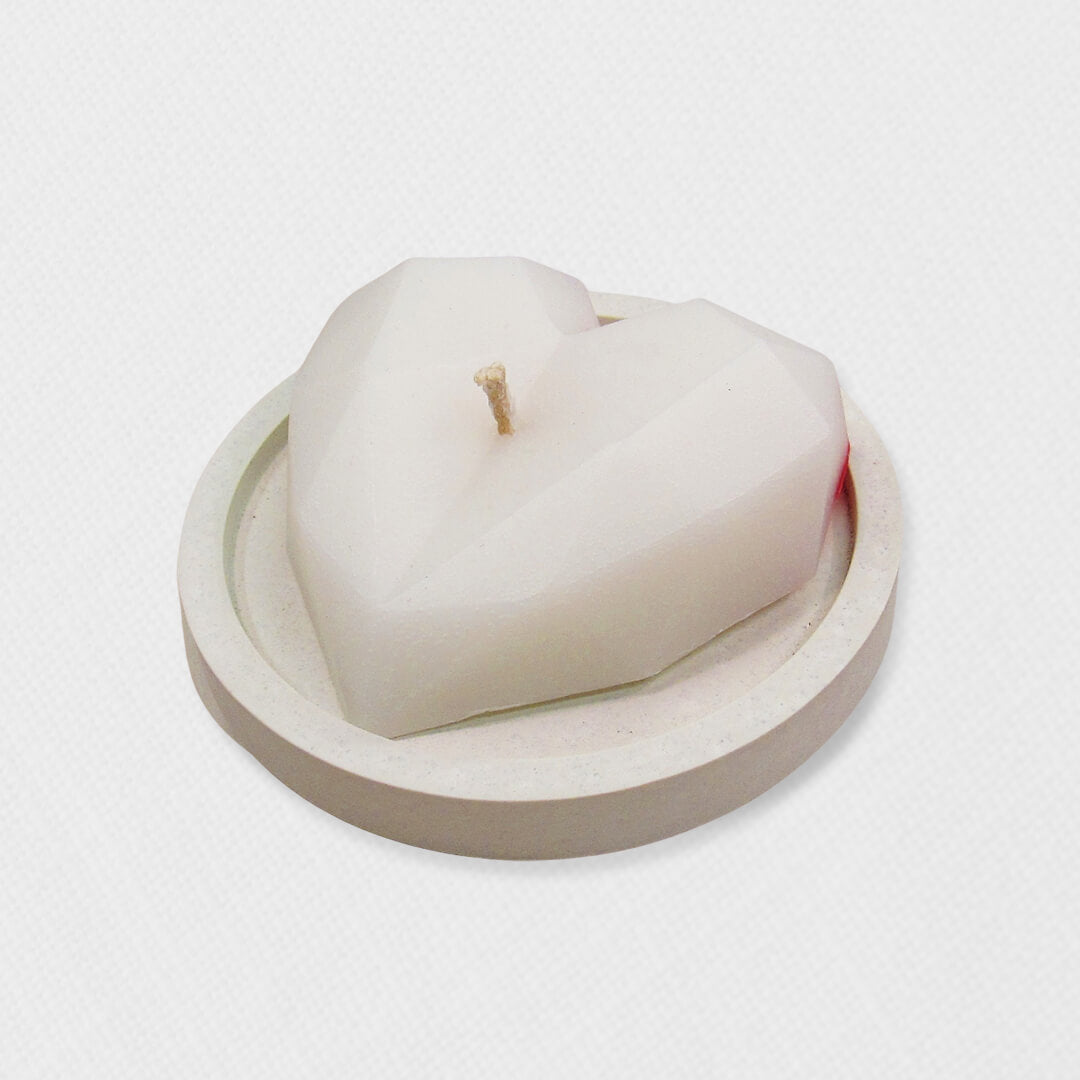 Vela molde de corazón y Plato redondo
