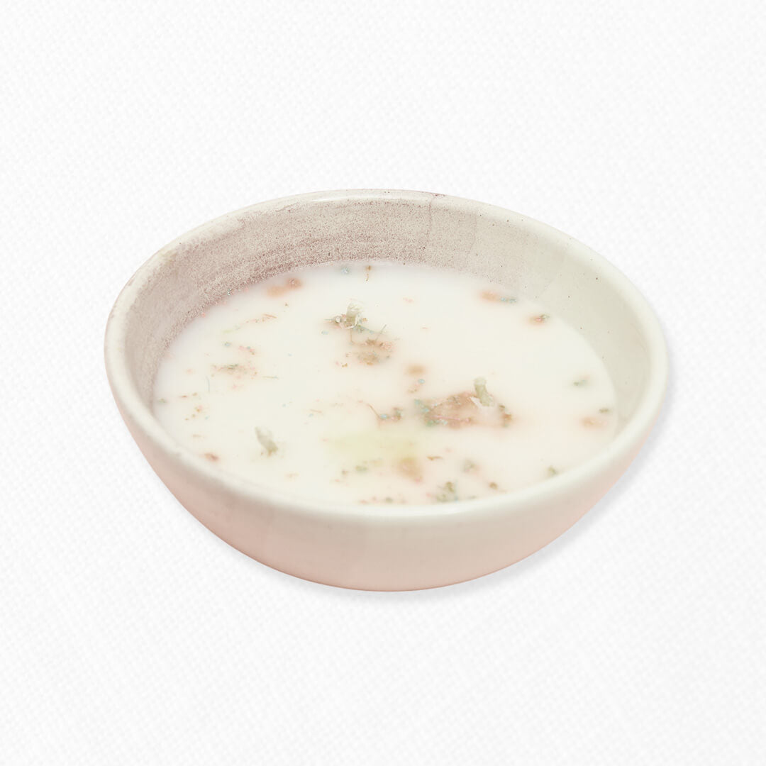 Bono de Pésame en bolsa de tela de organza y vela en cerámica del Carmen