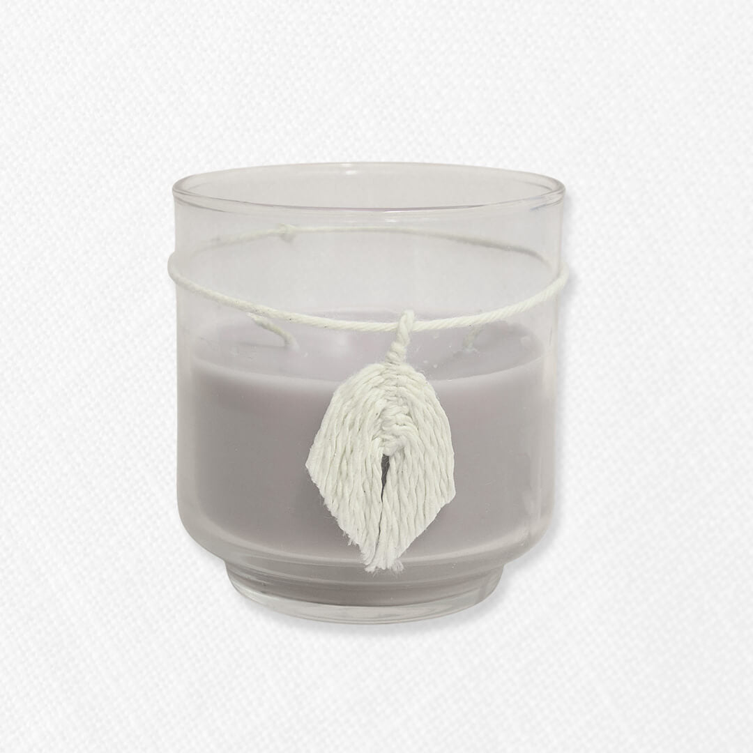 Bono de Pésame en bolsa de tela de organza y vela en vidrio