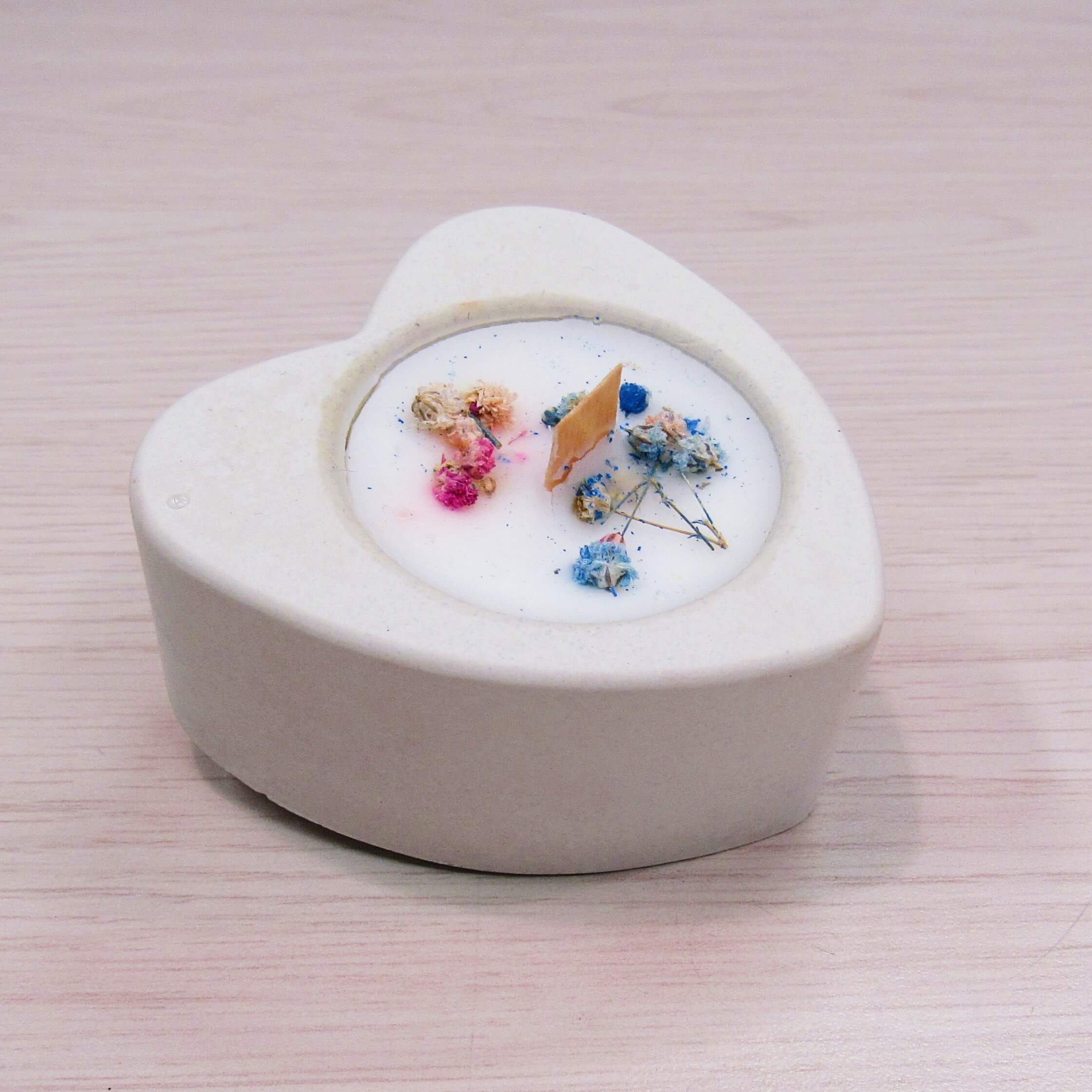 Vela de Corazón liso Blanco