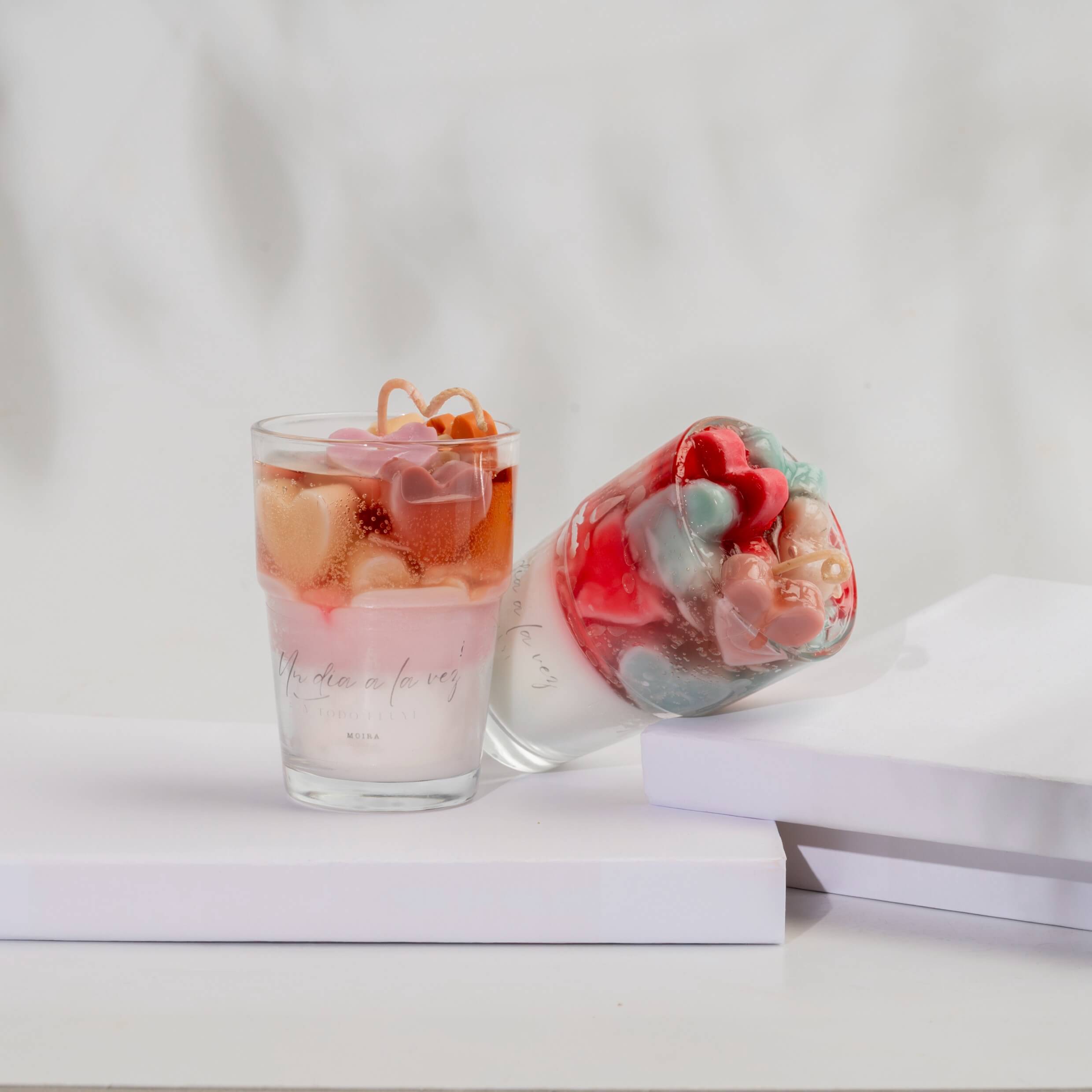 Vela en vidrio de Corazoncitos