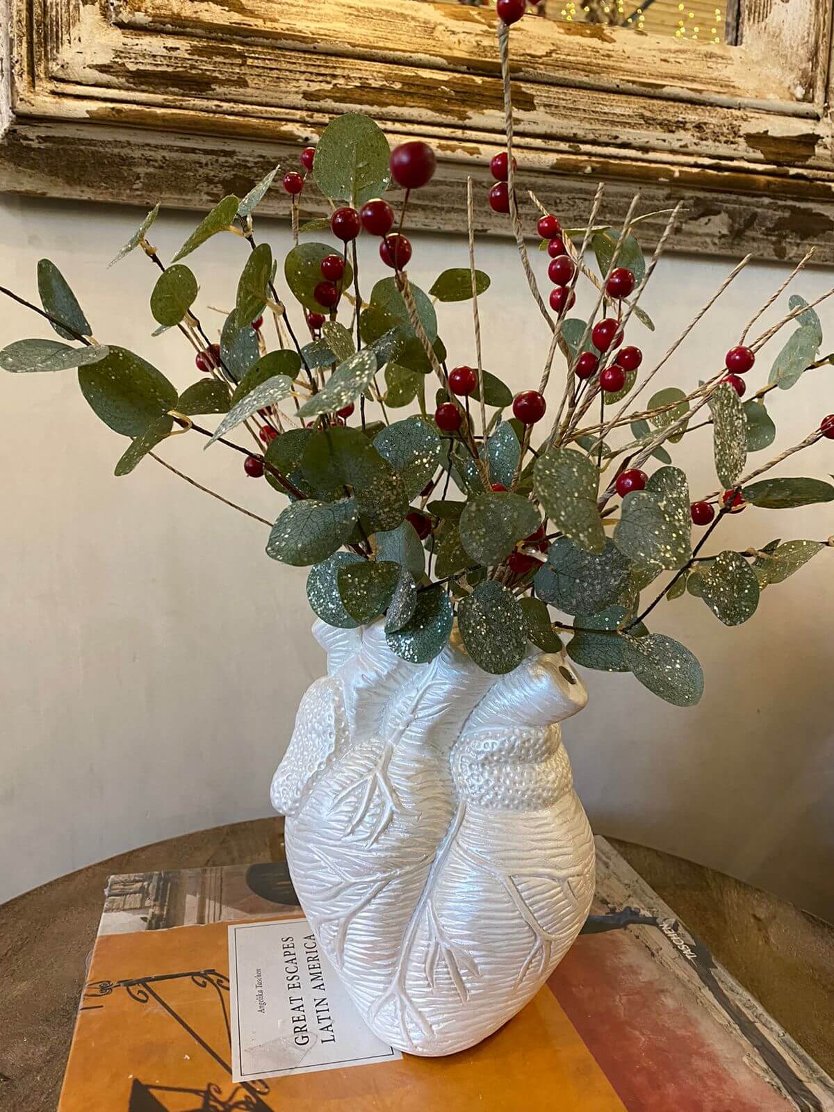 Bono de Pésame en bolsa de tela de organza y Corazón orgánico grande