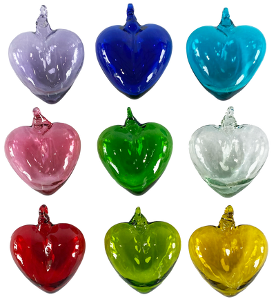 Corazones en Vidrio Pequeños