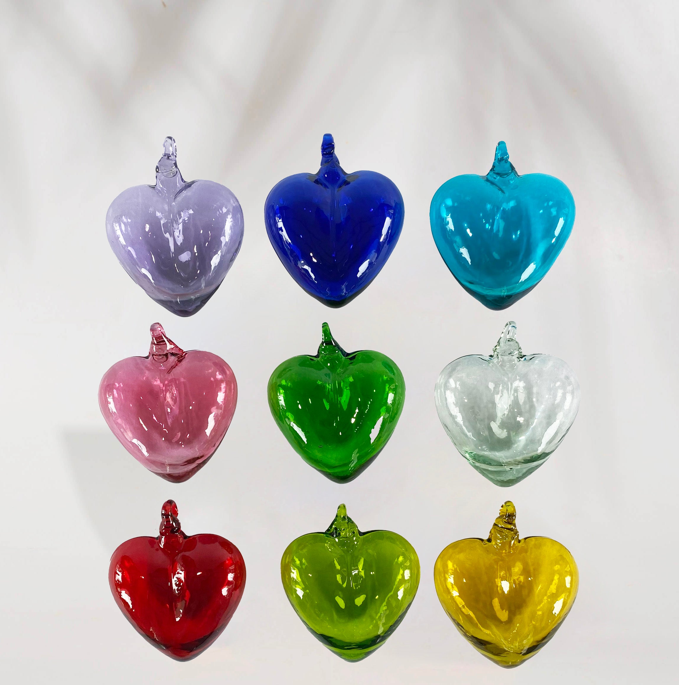 Corazones en vidrio