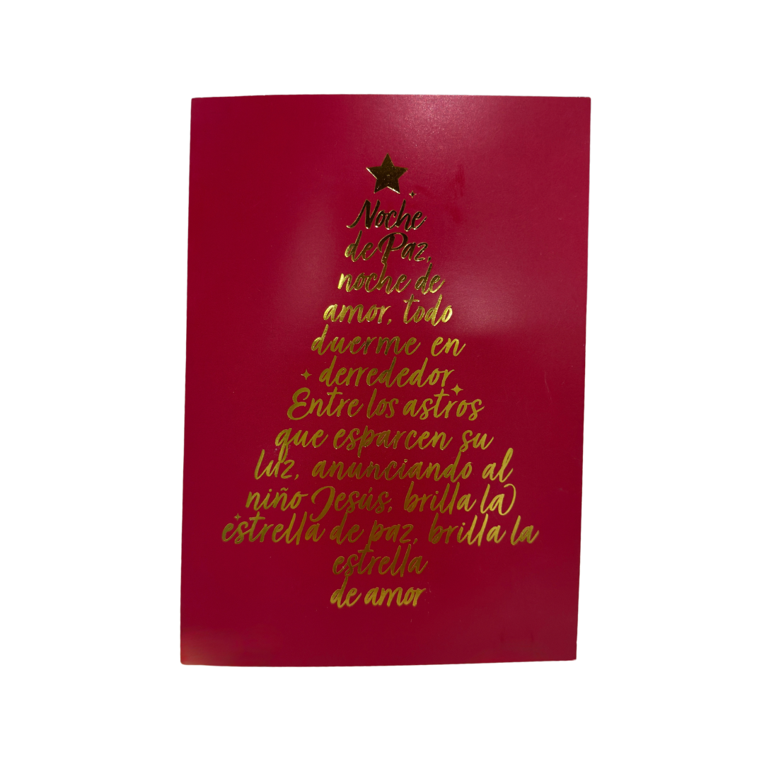 Tarjetas de Navidad No. 2602 - Pino Villancico Roja